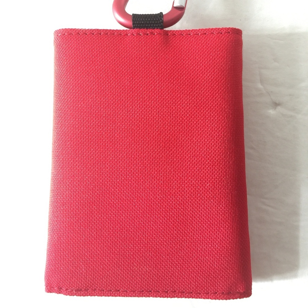 Columbia Red Canvas Trifold Wallet with Carbinger